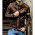 Veste en cuir synthétique polyuréthane pour hommes manteau en faux cuir motard style vintage hiver décontracté quotidien travail en plein air noir vêtements d'extérieur chauds hauts poche