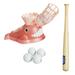 funtasica Kids Baseball Pitching Machine Baseball Trainer Durable Baseball Toy with and 6 Baseballs for Boys Girls Birthday Gifts Pink