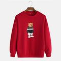 Homme Sweat shirt Noir Blanche Rouge Gris Col Ras du Cou Ours Imprime Imprimés Photos Sport Loisir Casual Coton Design Décontractées Grand et grand Hiver Printemps Automne Vêtement Tenue Pulls