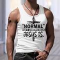 jésus lettre hommes sport impression 3d débardeur gilet haut sans manches t-shirt pour hommes sports en plein air décontracté gym t-shirt noir blanc bleu marine sans manches col rond chemise vêtements d'été