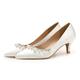 Femme Chaussures de mariage Escarpins Cadeaux de Saint-Valentin Soirée Talons de mariage Chaussures de mariée Chaussures de demoiselle d'honneur Strass Imitation Perle Gland Talon de chaton Bout