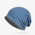 Unisexe Bonnet en maille Bonnet en tricot Noir Bleu Coton Voyage Extérieur Vacances Plein Coupe Vent Chaud