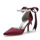 Femme Chaussures de mariage Escarpins Chaussures de mariée Imitation Perle Talon haut Bout pointu Elégant Satin Lacet Argent Noir Blanche