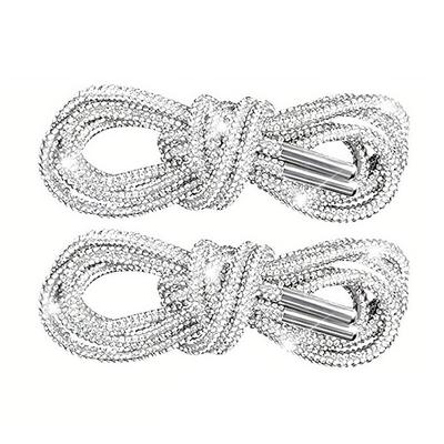1 paire de lacets de chaussures en strass, corde à paillettes en cristal, lacets ronds brillants pour baskets