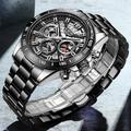 Montre à quartz de luxe de mode LIGE pour hommes Étanche Luminous Montres en acier inoxydable Montres de sport chronographe Relogio Masculino