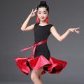 Danse latine / Tenues de Danse pour Enfants Robes Fille Utilisation Nylon Ruché / Combinaison Sans Manches Taille haute Robe