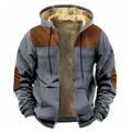 Homme Sweat à capuche zippé Veste Capuche Veste de survêtement Sherpa flou Noir Bleu Vert foncé Gris Capuche Bloc de couleur Sport Loisir du quotidien Vacances Vêtement de rue Frais Décontractées