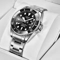Montres de Marque LIGE pour Hommes Bracelet en Acier Luxe Mode Montre de Plongée pour Hommes 30ATM Étanche Horloge Sport Montres Classiques d'Affaires Montres à Quartz pour Hommes
