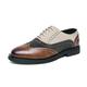 Homme Oxfords Chaussures derby Chaussures Bullock Chaussures habillées Britanique Mariage du quotidien Polyuréthane Confortable Antidérapantes Lacet Jaune Beige Bloc de couleur Printemps Automne