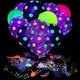 10 pièces lueur dans le ballon noir 12 pouces 30 cm décoration de fête vague fluorescente transparente point couleur bonbon décoration de fête de mariage