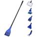 Aquarium Cleaning Kit Aquarium Fish Glass Tank 5 in 1 Cleaning Kit Algae Scraper Fish Net Sponge Plant Fork Gravel Rake (Blue+Black)