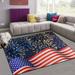 FREEAM 4th of July Non Slip Area Rug for Living Dinning Room Bedroom Kitchen 5 x 7 (58 x 80 Inch) American Flag Firework Nursery Rug Floor Carpet Yoga Mat