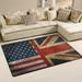FREEAM British and American Flag Non Slip Area Rug for Living Dinning Room Bedroom Kitchen 4 x5 (48x63 Inch) Vintage Retro Nursery Rug Floor Carpet Yoga Mat