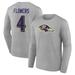 Men s Fanatics Branded Zay Flowers Gray Baltimore Ravens Icon Player Name & Number