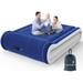 Air Mattress with Built in Pump Blow up Mattress with Integrated Pillow Flocked Surface Inflatable Mattress for Home Camping Travel