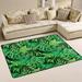 Wellsay Tropical Leaves Non Slip Area Rug for Living Dinning Room Bedroom Kitchen 2 x 3 (24 x 36 Inches / 60 x 90 cm) Watercolor Palm Tree Nursery Rug Floor Carpet Yoga Mat