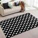 Wellsay Dot Black and White Non Slip Area Rug for Living Dinning Room Bedroom Kitchen 4 x 5 (48 x 63 Inches / 120 x 160 cm) Dot Black and White Nursery Rug Floor Carpet Yoga Mat