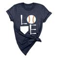 YOTMKGDO Womens Short Sleeve Tops Women S Baseball Print Loose T Shirt Short Sleeve Top Navy 4XL