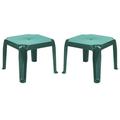 Home Square Square Resin Patio Side Table in Green - Set of 2