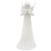 AuldHome Ceramic Praying Angel Figurine (White); Standing Guardian Angel Statue 9-Inch