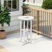 Costaelm Paradise 37 Counter Height Round Outdoor Patio Cocktail Bar Table White