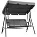 Yaheetech 3-Seat Patio Swing Chair with Adjustable Canopy Gray