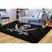 Black Rugs Modern Rug Thick Rug Large Rug Pirates Flag Rug Non Slip Rug Kitchen Rug Modern Rug Gift For Him Rugs Bathroom Rugs 2.6 x9.2 - 80x280 cm