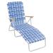4-Position Folding Web Lawn Chair Beach Lounger Blue/White