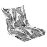 2 Piece Indoor/Outdoor Cushion Set Background seamless monochrome pattern palm leaves a transparent Casual Conversation Cushions & Lounge Relaxation Pillows for Patio Dining Room Office Seating