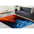 Modern Rugs Rugs Fire Vs Water War Rug Wedding Rugs Fire Rug Water Rug Decorative Rugs Kitchen Rugs Pattern Rugs Red Rug Blue Rug 2.6 x6.5 - 80x200 cm