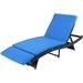 YZboomLife Paito Chaise Lounge Chairs PE Rattan Wicker Patio Pool Lounge Chair with 6 Adjustable Positions and Soft Cushion for Poolside Backyard Deck Porch Garden Beach (Blue)