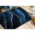 Navy Blue Marble Rug Luxury Marble Rug Blue Rug Modern Rugs Indoor Rug Thin Rug Customs Rug Non-Slip Carpet Office Rug Silver Rug 2.6 x4 - 80x120 cm