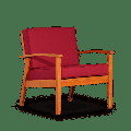Single Sofa Chair with Solid Wood Legs Modern Comfy Upholstered Armchair with Deep Seat Accent Side Chair for Indoor Outdoor Garden Backyard Porch Burgundy Cushions