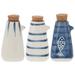 Japanese Oil and Vinegar Bottle Condiment Jar Lidded Sauce Container Ceramic Creamer Soy Castor 3 Pcs