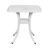 Outdoorr Cast Aluminum Square Table End Table Side Table for Paio Backyard Pool Cast Aluminum Cocktail Table Outdoor Bar Table White