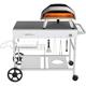 Pizza Oven Cart Table for Ooni Koda/Karu/Fyra 16 & 12 Movable 2024 Upgraded Widen Rolling Kitchen Cart Outdoor Grill Stand for Ninja Woodfire Blackstone Griddle Large 25 D x 49 W x 31 H