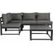 Outdoor Aluminum Furniture Set 5 Pieces Patio Sofa Set Outdoor Sectional Conversation Sets with Coffee Table Modern Seating Set with Thick Cushion for Balcony Backyard - Gray