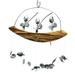 AMERTEER Fishing Man Spoon Fish Sculptures Wind Chime Indoor Outdoor Hanging Ornament Decoration New