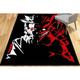 Stair Rug Black Rugs Gift For Him Rug Modern Rugs Machine Washable Rug Hallway Rugs Manga Rugs Anime Rug Rug Kitchen Rugs Red Rug 2.6 x6.5 - 80x200 cm