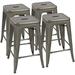 YZboomLife Metal Stools 30 Indoor Outdoor Stackable Barstools Modern Style Industrial Vintage Counter Stools Set of 4 (30 inch Gun)