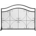 Giantex 44.5 x 33 Inch Fireplace Screen Iron Spark Guard Safety Protector w/Metal Mesh Single Panel Fireplace Cover for Baby Pets