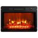 ByEUcuk 23 Electric Fireplace 3DInfrared Black Fireplace Electric Insert Heater with Wireless Control Glass View Adjustable Realistic Logs & Indoor 1400w