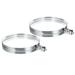 10 Inch Adjustable Galvanized Steel Hanger Duct Clamps 2Pcs Worm Gear Hose Clamps for Ventilation Silver Tone