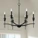 Franklin Iron Works Austin 28 1/2 Wide Semi Gloss Black 6-Light Chandelier