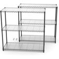 3 Tier Metal Shelf Wire Shelving Unit - Black Set of 2 1050lbs Capacity Heavy Duty Adjustable Storage Rack with Shelf Liners Extensible to 6 Tier 2100lbs Shelving Designs 48 H x 48 L x 18 D