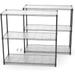 3 Tier Metal Shelf Wire Shelving Unit - Black Set of 2 1050lbs Capacity Heavy Duty Adjustable Storage Rack with Shelf Liners Extensible to 6 Tier 2100lbs Shelving Designs 48 H x 48 L x 18 D