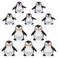 Realistic Penguin Figurines 10Pcs Faux Resin Penguin Ornament Miniature Penguins Figures Dollhouse Ornament