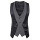 Men's Vest Leather Vest Daily Wear Vacation Going out Fashion Basic Spring Fall Button Polyester Faux Leather Comfortable Color Block Single Breasted V Neck Regular Fit Dark-Gray Black Dark Navy