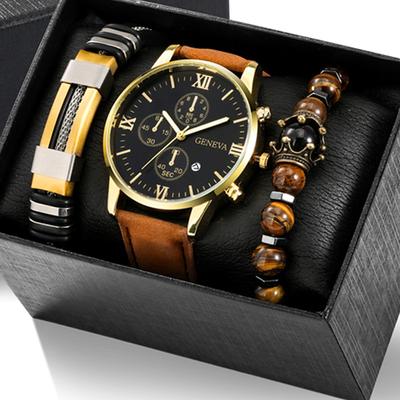 Quartz Watch for Men Analog Quartz Retro Casual Classic Chronograph Alloy Leather Classic Theme Vintage Theme