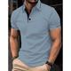 Men's Polo Shirt Button Up Polos Casual Holiday Lapel Short Sleeve Fashion Basic Plain Patchwork Pocket Summer Regular Fit Black Navy Blue Blue Gray Polo Shirt